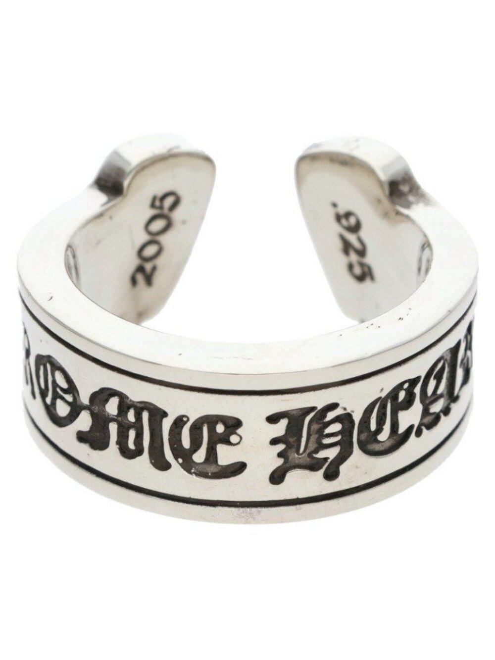 Chrome Hearts LG Scroll Label Silver Ring